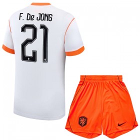 Jalkapallo Pelipaidat/Peliasut Alankomaat Frenkie de Jong 21 Lasten Vieraspelipaita Mm-Kisat 2026