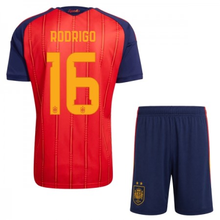 Jalkapallo Pelipaidat/Peliasut Espanja 2 Stars Rodrigo 16 Lasten Kotipelipaita Mm-Kisat 2026