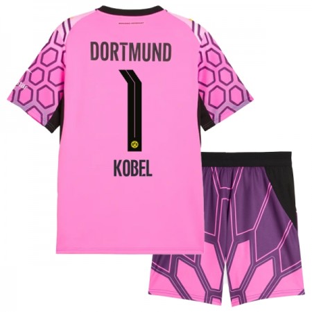 Jalkapallo Pelipaidat/Peliasut Borussia Dortmund Kobel 1 Maalivahti Lasten Vieraspelipaita 2026-27 Pinkki