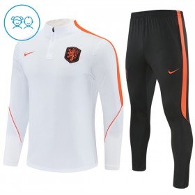 Lasten Alankomaat Training Huppari 2026-27 Valkoinen 1/4-Zip