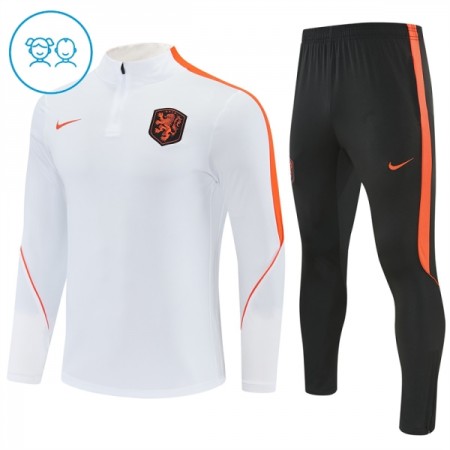 Lasten Alankomaat Training Huppari 2026-27 Valkoinen 1/4-Zip Lasten Alankomaat Training Huppari 2026-27 Valkoinen 1/4-Zip